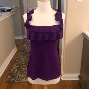 Purple stunning top with ruffle detail